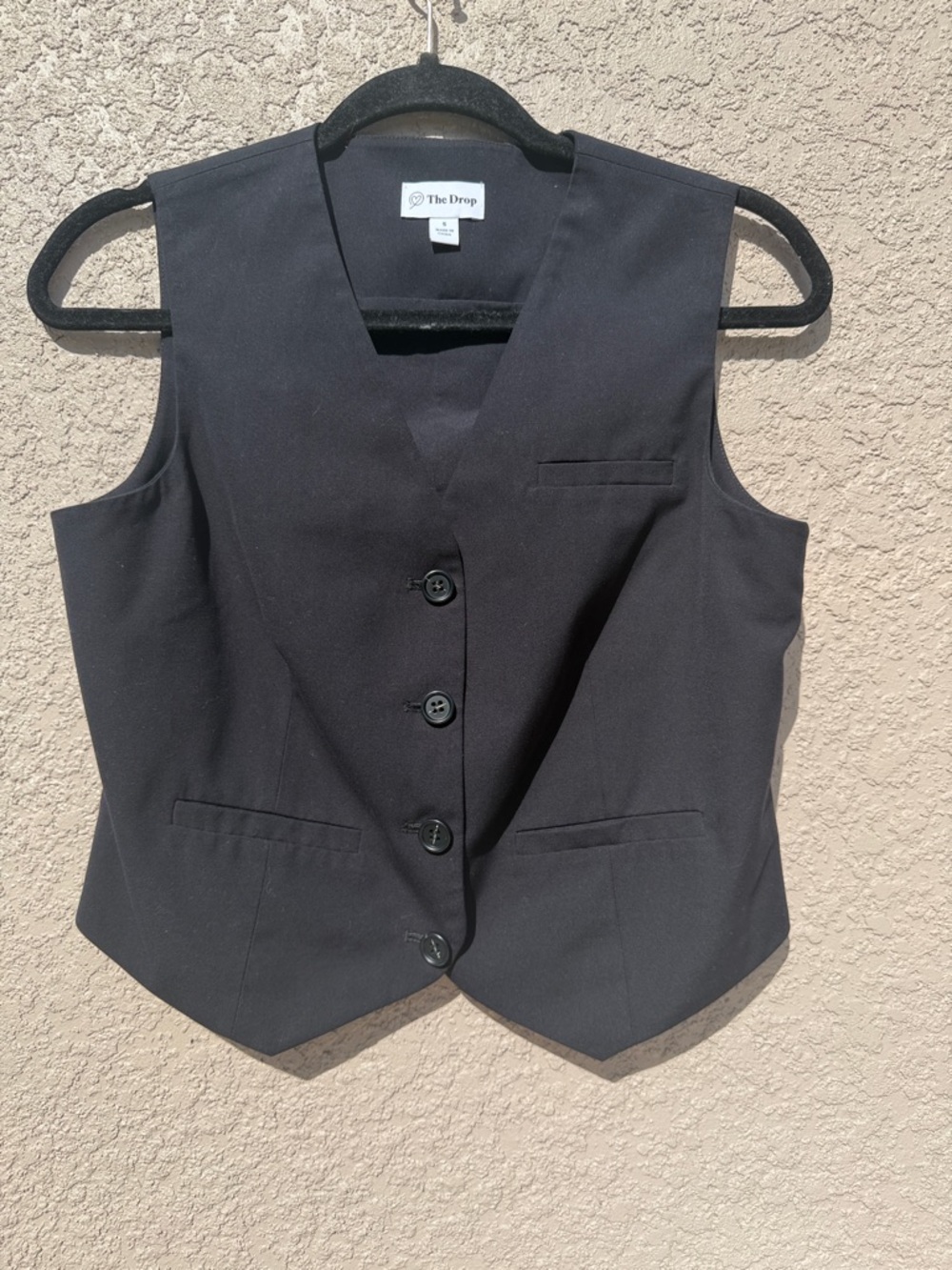 The Drop Women's Black Tailored Vest